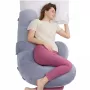 Momcozy PP007 F-shaped pregnancy pillow, velvet grey