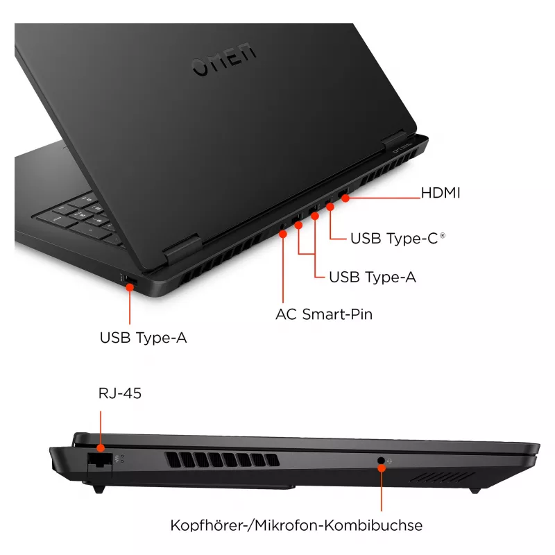 HP OMEN 17-db1176ng Gaming Laptop – 17,3 FHD 144Hz, Ryzen AI 7, 32GB RAM, 1TB SSD, RTX 5070 (BZ9E8EA#ABD)