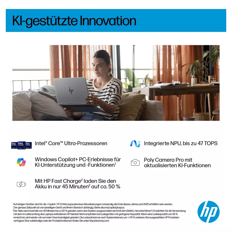HP OmniBook BZ8E4EA 16 Notebook - Core Ultra 5 4,5 GHz 40,6 cm - 512 GB SSD - 16 GB RAM - Touch-Screen - Windows 11 Home (BZ8E4EA#ABD)