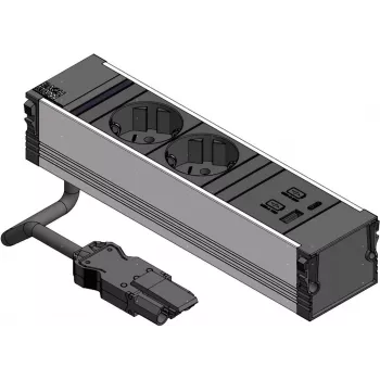 Bachmann CONI 2xCEE7/3 1xUSB A/C 22W 0.2m GST18 black (912.233)