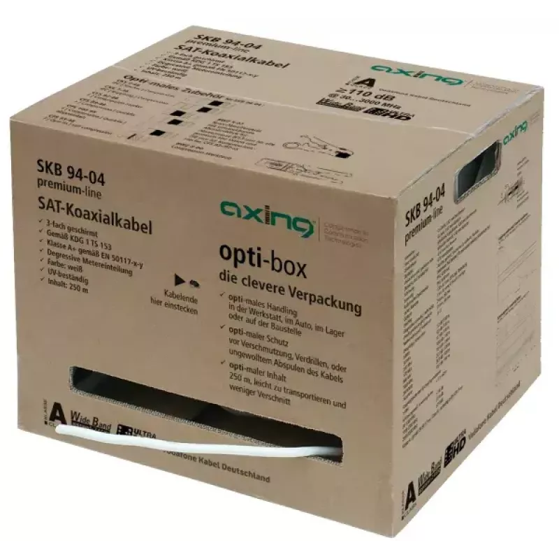 Coaxial Cable Axing SKB09404 250m White 6.6mm