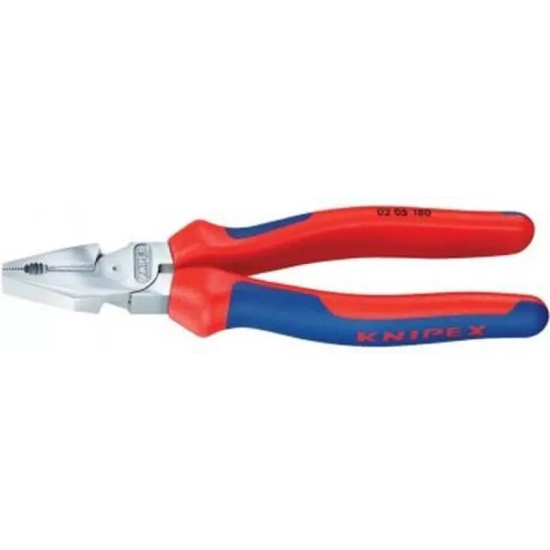 Knipex power combination pliers l.180mm, chromed, multi-component sheath