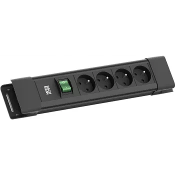Power strip Bachmann CONNECTUS 4xUTE 1xSchalter 2.0m CEE7/7 Black