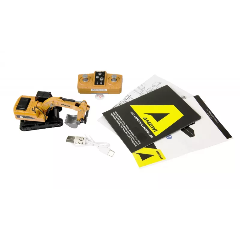 Excavator RC model Amewi 22747 1:64 scale, electric engine, for ages 6+