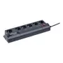 Gembird EG-PMS2 Programmable surge protection power strip, 6 outlets, black, safety plug, 1 pc.
