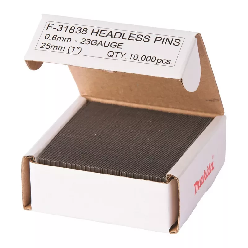 Makita F-31838 galvanised pin nails, 0.6 x 25 mm, 23 Ga, 10000 pcs