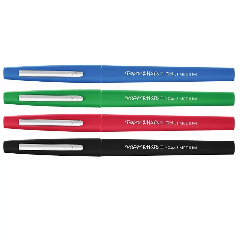 Felt pen Papermate Flair Medium Black Blue Green Red 4 pcs