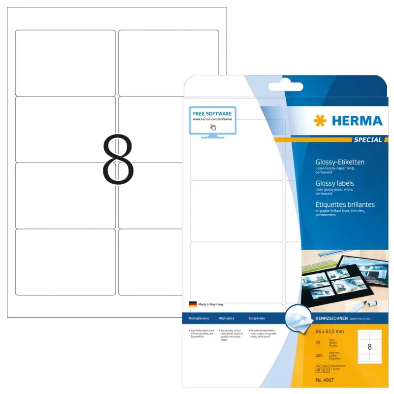 Self-adhesive printer label HERMA Labels A4 96x63.5 mm