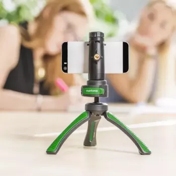 Tripod Mantona 21407 for Smartphone and Digital Camera Black Green
