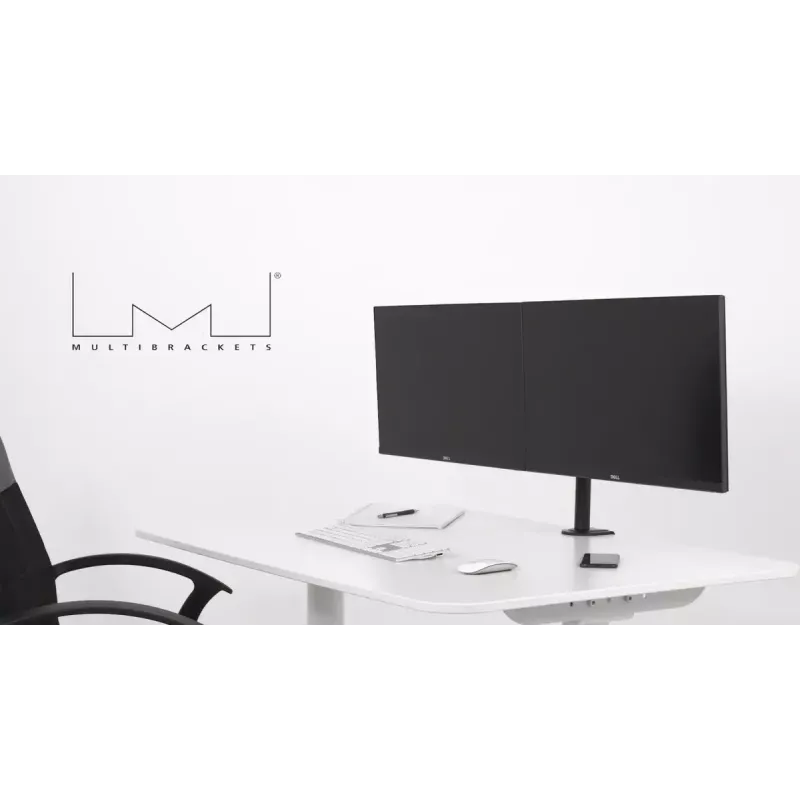 Multibrackets M VESA Deskmount Officeline Dual Black Clamp/Bolt-through 16kg 15-30in