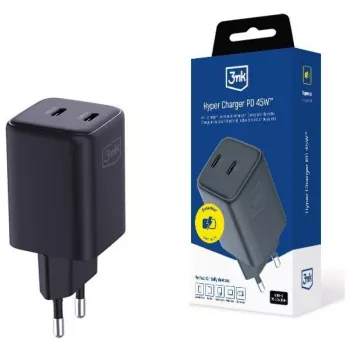 3MK Charger Hyper Charger PD 45W GaN QC4+ PPS — 45W USB-C PD GaN fast charger