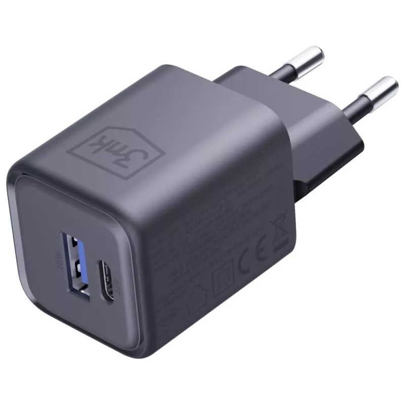 Charger 3MK Hyper Charger PD 33W GaN QC4+ black — 33W PD fast charger with GaN technology