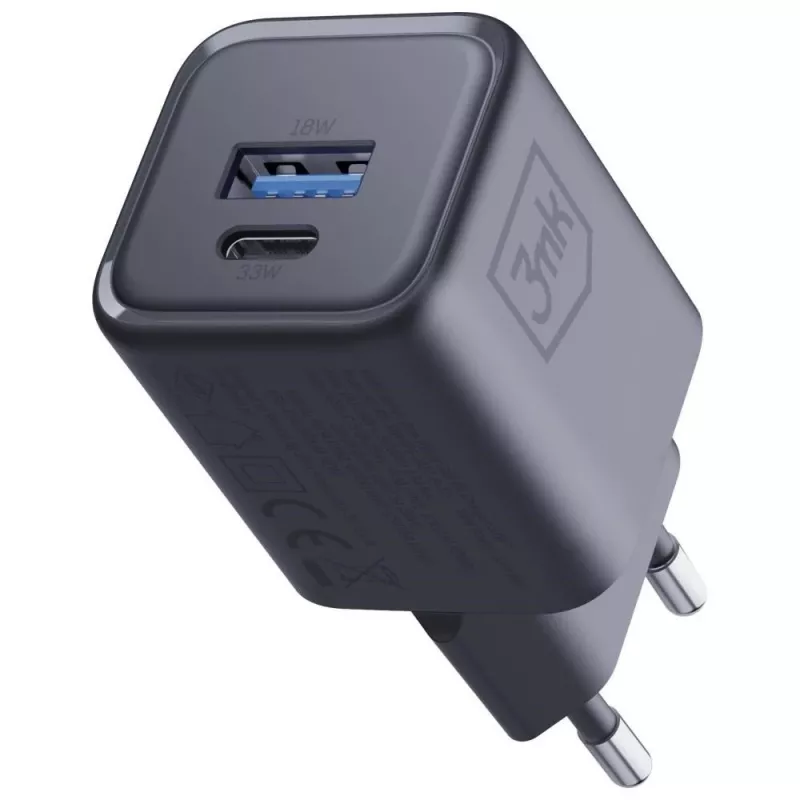 Charger 3MK Hyper Charger PD 33W GaN QC4+ black — 33W PD fast charger with GaN technology