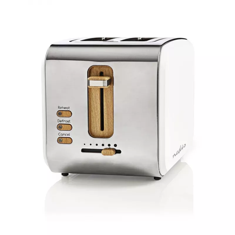 Toaster Nedis KABT510EWT — 2-slice stainless steel housing, 900 W, white