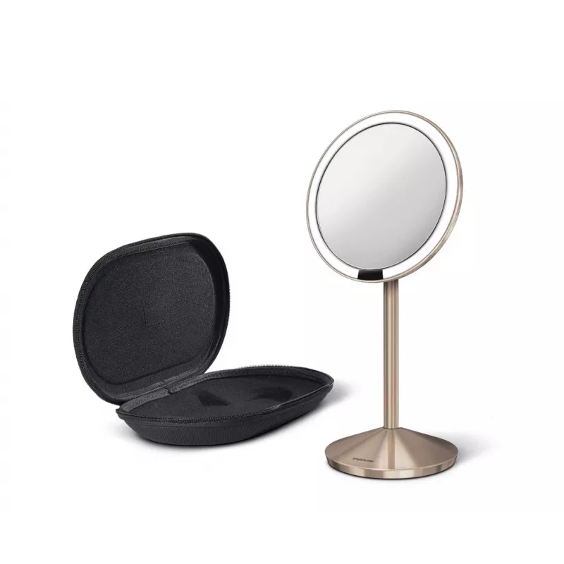 simplehuman Folding mirror with sensor, 12 cm, rechargeable, stainless steel ros gold