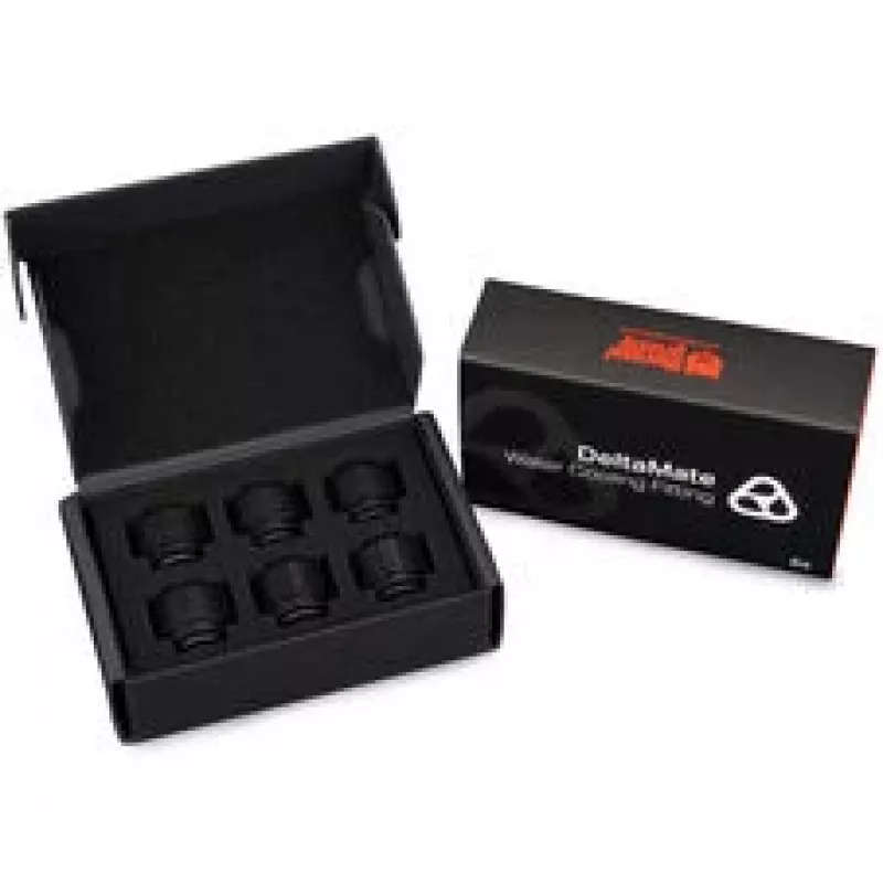 Thermal Grizzly Thermal Interface Fitting DeltaMate Fitting HT16 Black (6-Pack)