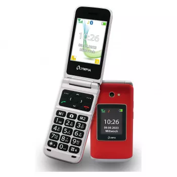 Flip phone Olympia VITUS 4G — 2.8 inch (7.11 cm) LCD, Bluetooth, FM radio, 147 g, Red