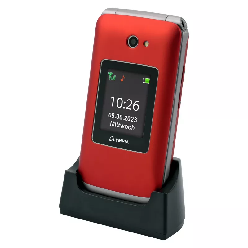 Flip phone Olympia VITUS 4G — 2.8 inch (7.11 cm) LCD, Bluetooth, FM radio, 147 g, Red