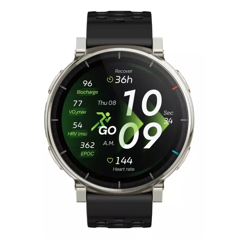 Smartwatch Amazfit Active 3 — 1.32 inch (3.35 cm) AMOLED 466×466 px, GPS, 365 mAh, silicone band