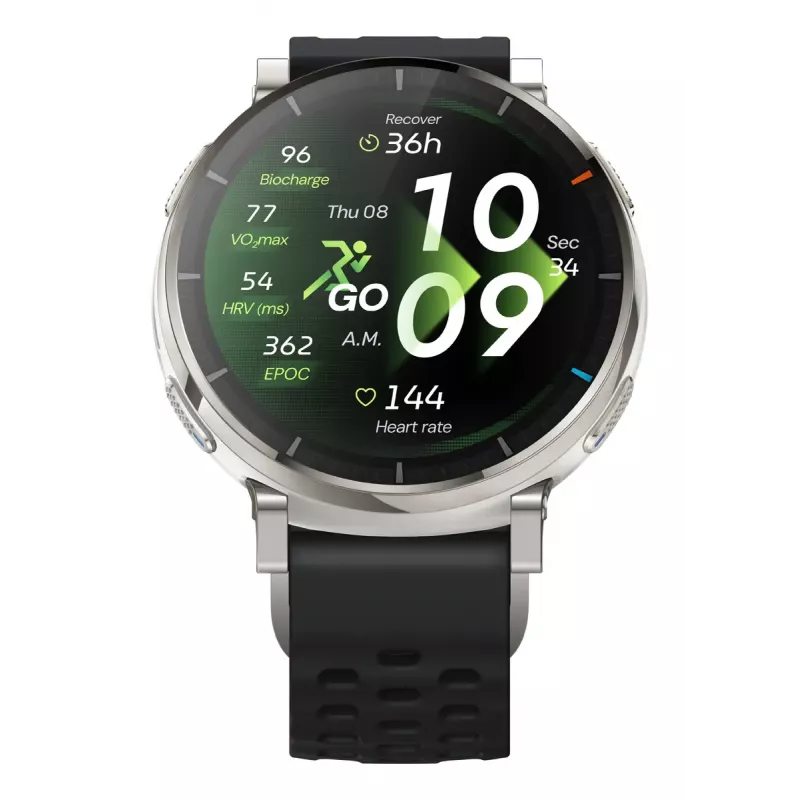 Smartwatch Amazfit Active 3 — 1.32 inch (3.35 cm) AMOLED 466×466 px, GPS, 365 mAh, silicone band