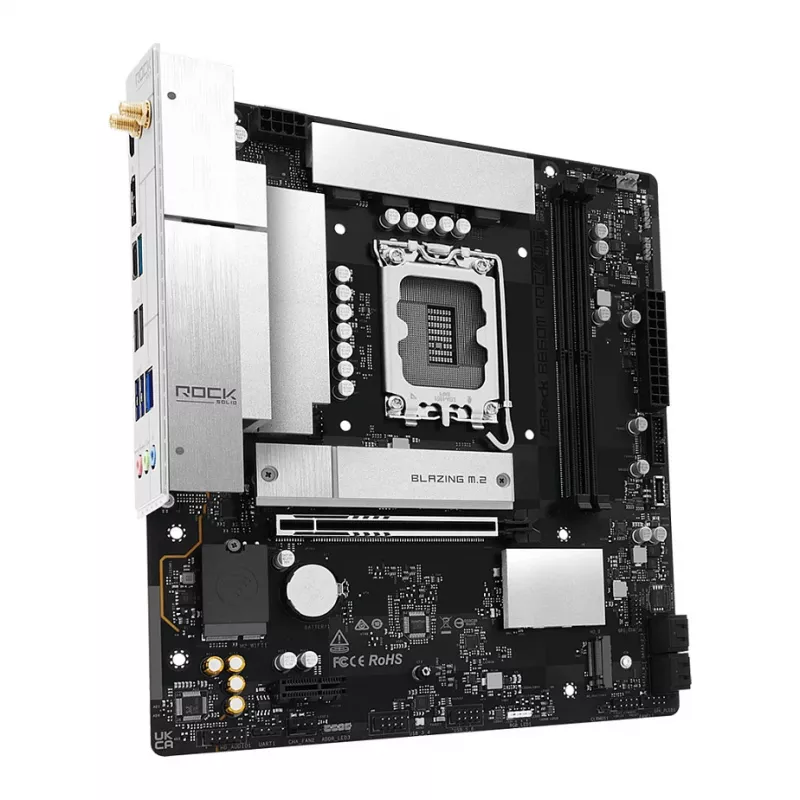 Motherboard ASRock B860M Rock WiFi (mATX, Intel LGA 1851, DDR5, HDMI, DisplayPort)