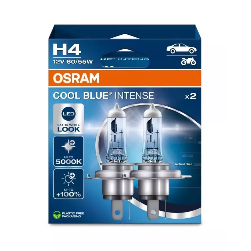 Osram H4 Cool Blue Intense Next Gen 2-pack | halogen bulb | 12V, 60/55W