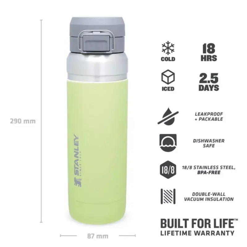 STANLEY Thermo Bottle The Quick Flip Go water bottle 1.06L, lemon yellow
