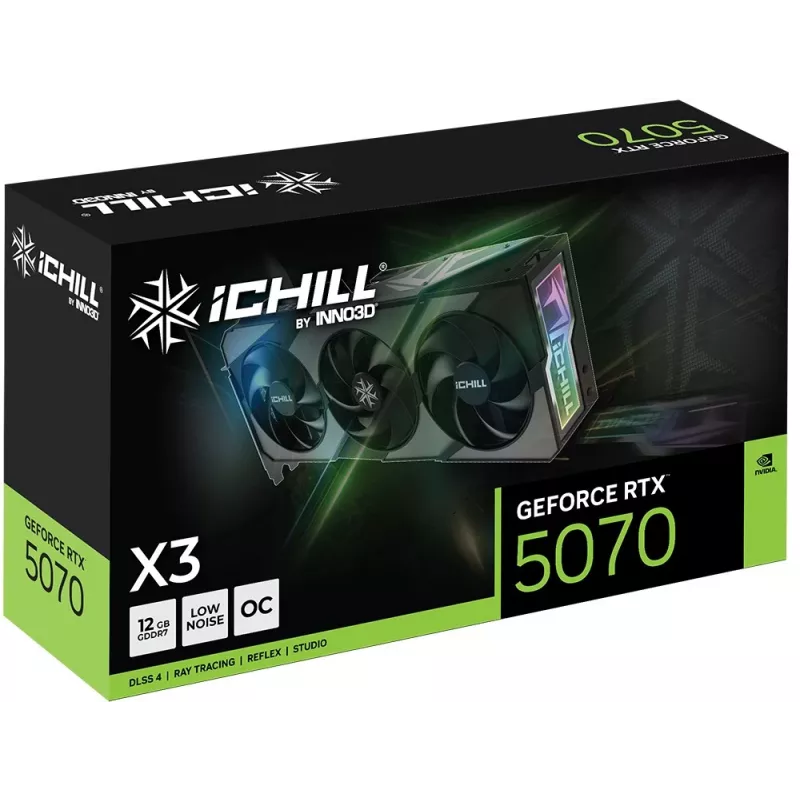 Graphics Card Inno3D iChill GeForce RTX 5070 X3 — 12 GB GDDR7, 192-bit, PCIe 5.0