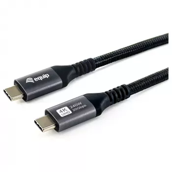 EQUIP USB4 Gen 2x2 C–C Cable 3.0m, PD 100W, 4K/60Hz, 20Gbps, Black