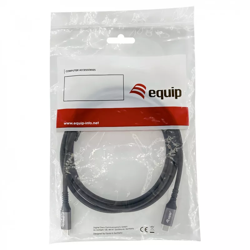 EQUIP USB4 Gen 2x2 C–C Cable 3.0m, PD 100W, 4K/60Hz, 20Gbps, Black