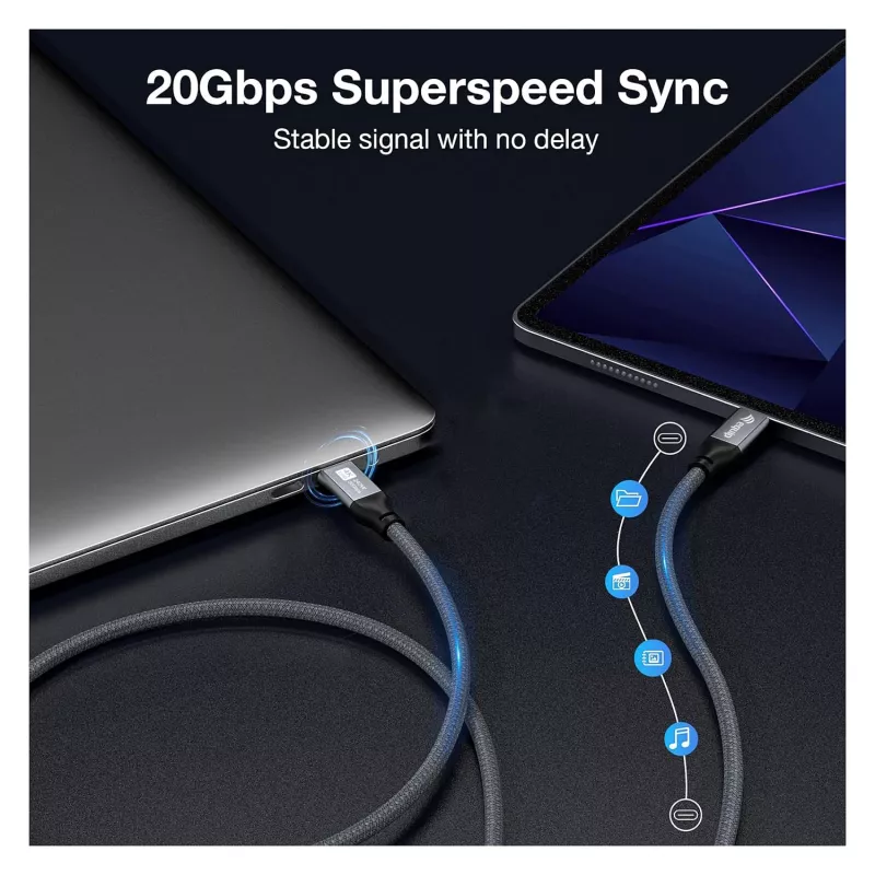 EQUIP USB4 Gen 2x2 C–C Cable 3.0m, PD 100W, 4K/60Hz, 20Gbps, Black