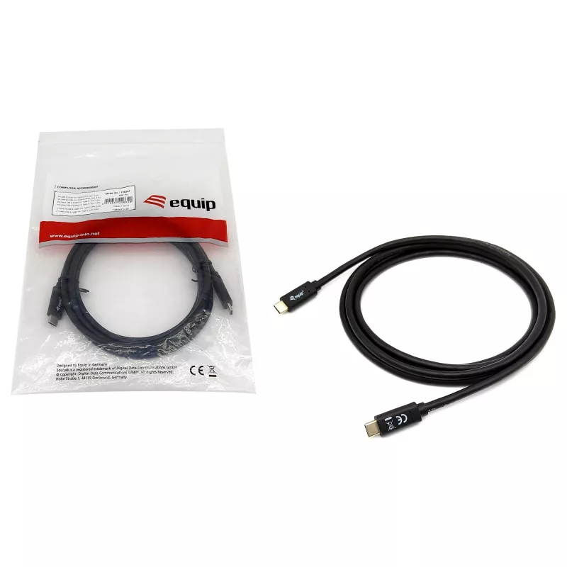 USB-C to USB-C cable EQUIP 128348, USB 3.2 Gen 1 (5 Gbps), PD 60W, 0.5 m, black