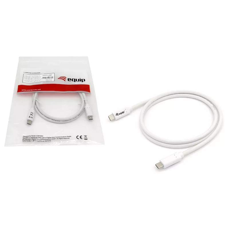 EQUIP USB 3.2 Gen 1 Type-C to Type-C Cable 0.5m PD 60W 5Gbps White