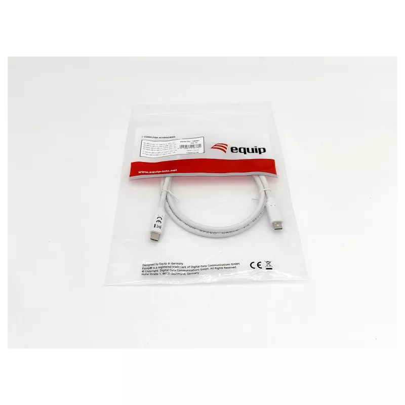 EQUIP USB 3.2 Gen 1 Type-C to Type-C Cable 0.5m PD 60W 5Gbps White