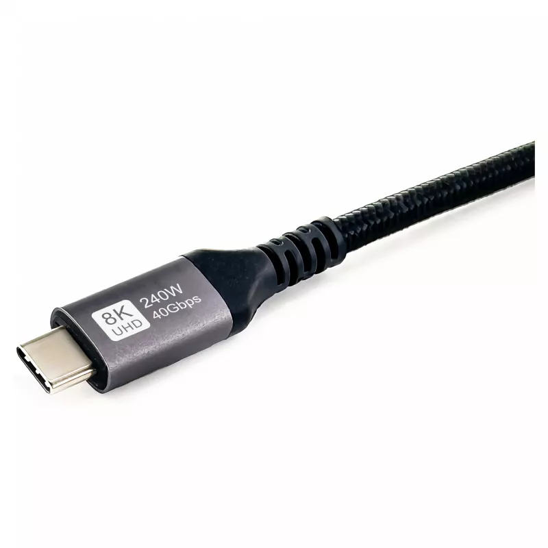 USB4 Gen3x2 C–C Cable EQUIP 128380, 0.5 m, PD 3.1 240W, 40 Gbps, 8K/60Hz, Black