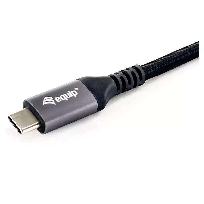 USB4 Gen3x2 C–C Cable EQUIP 128380, 0.5 m, PD 3.1 240W, 40 Gbps, 8K/60Hz, Black