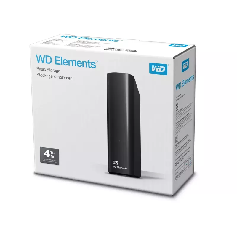 External Hard Drive Western Digital 4TB USB 3.2 Gen 1 WDBWLG0040HBK-EESN