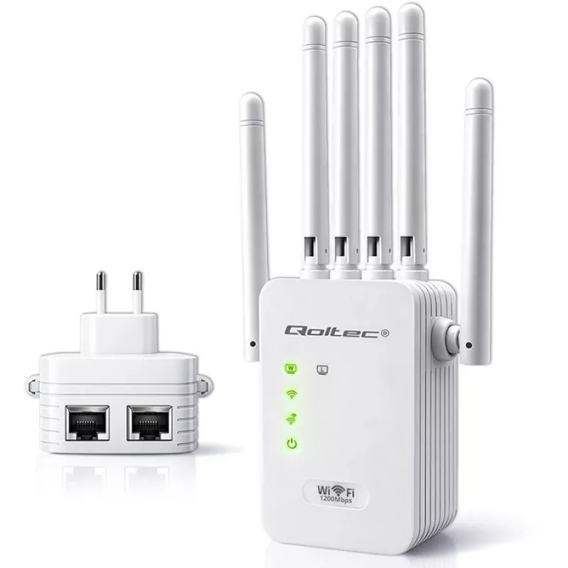 Wi‑Fi Signal Booster QOLTEC AC1200 – QOLTEC AC1200 dual‑band signal amplifier