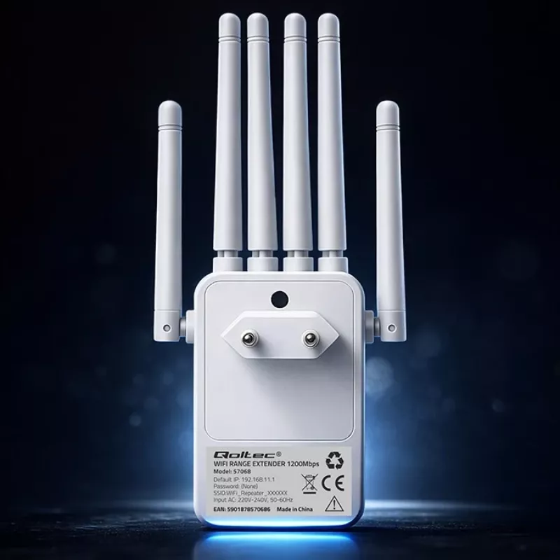 Wi‑Fi Signal Booster QOLTEC AC1200 – QOLTEC AC1200 dual‑band signal amplifier