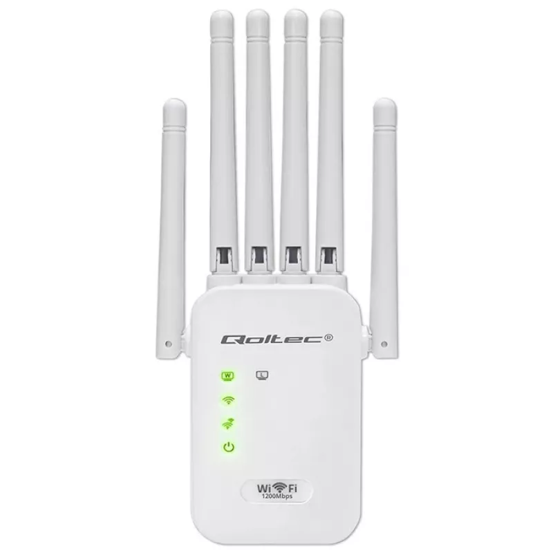 Wi‑Fi Signal Booster QOLTEC AC1200 – QOLTEC AC1200 dual‑band signal amplifier