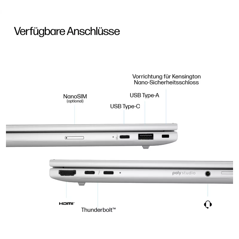 HP EliteBook 8 G1i 14 Next Gen AI PC Core Ultra 7 258V 32GB 1TB SSD QWERTZ DE