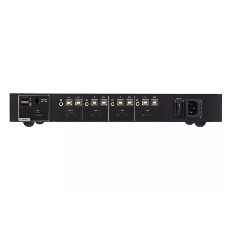 KVM switch ATEN 4‑port USB HDMI with CAC, 4K UHD 3840x2160@60Hz, metal housing
