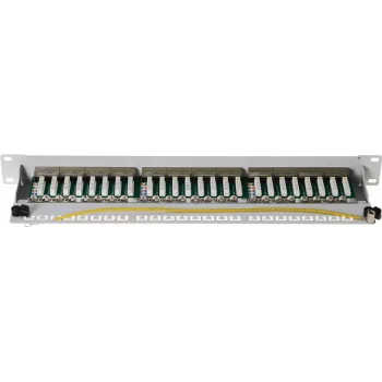 Patch panel helos 146867 RJ-45 24 ports, gray RAL 7035