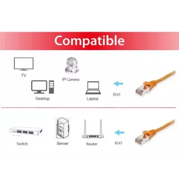 Network Cable Equip Cat.6 S/FTP Patch Cable RJ-45 50m Orange