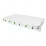 Fiber optic splice box DIGITUS DN-96330/9APC 1U, equipped with 6x LC-APC DX, OS2, polymer/steel, light grey