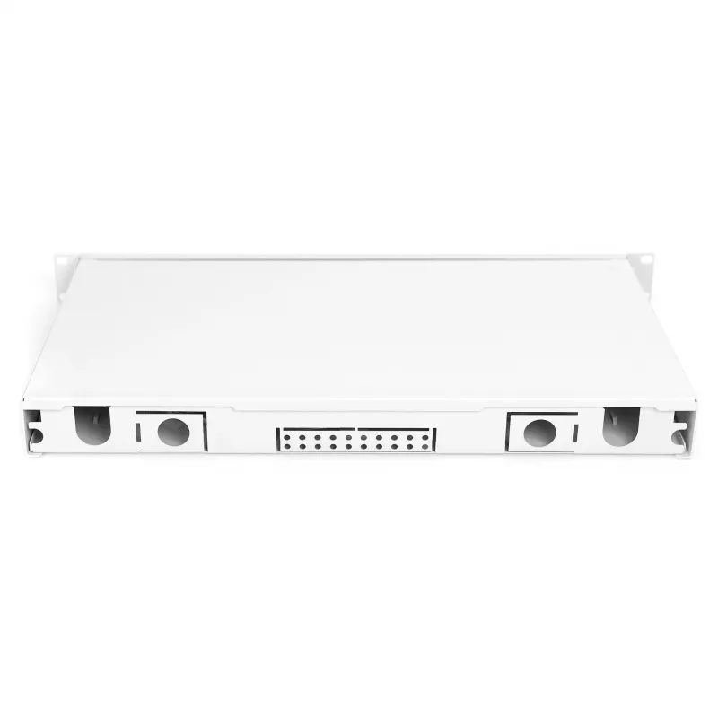 Fiber optic splice box DIGITUS DN-96330/9APC 1U, equipped with 6x LC-APC DX, OS2, polymer/steel, light grey