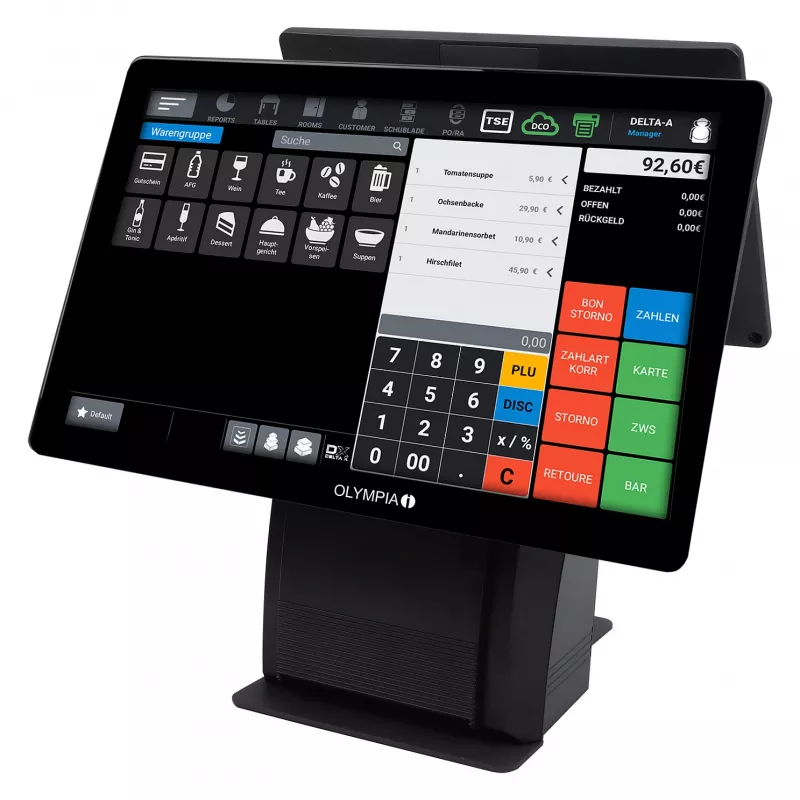 All-in-One Olympia T215DK 15 inch (38.1 cm) touchscreen Android 11, direct thermal printer 8 cm, black