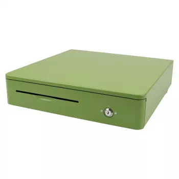 Electronic cash drawer Olympia M405, metal housing, green, 405×400×102 mm, 2 keys