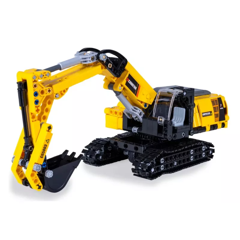 Excavator model Jamara CaDA Excavator Bricks, recommended age 8+, weight 0.36 kg, black/yellow