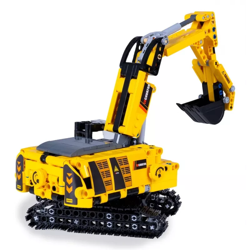 Excavator model Jamara CaDA Excavator Bricks, recommended age 8+, weight 0.36 kg, black/yellow
